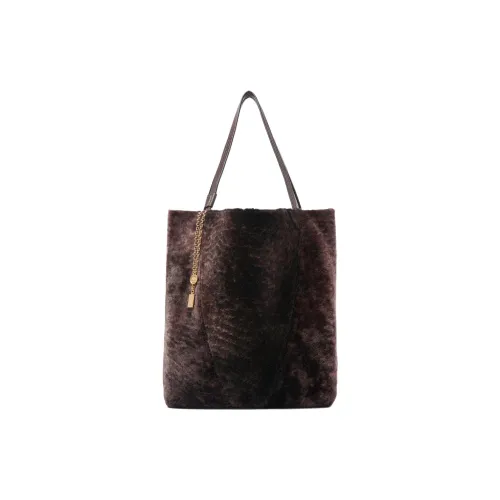 Chloe SPIN Shearling Bag Large Women's Brown