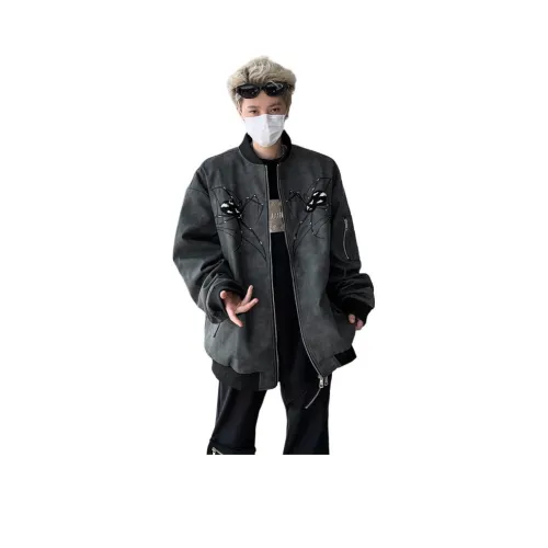 REBIRTHRABBIT Черный Серый Цвет Мужские Куртки