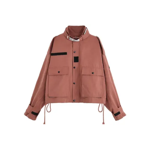 Dippanis Оранжевый Розовый Женский Короткий Пальто