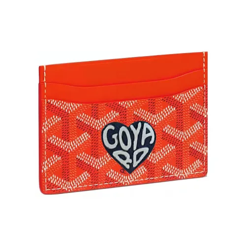 GOYARD Saint Sulpice Холст с кожей Собака's Teeth Картхолдер Картхолдер Унисекс Апельсин Темно-синий Маленькое сердце