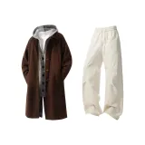 Кофейный топ + штаны цвета экрю