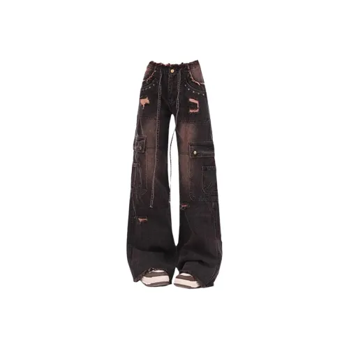 NRXX Промытый Черный Унисекс Джинсы