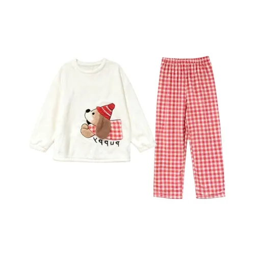 Daiyindie Осенние и зимние пижамы для женщин утолщенные и с флисовой подкладкой термические коралловый флис наборы одежды