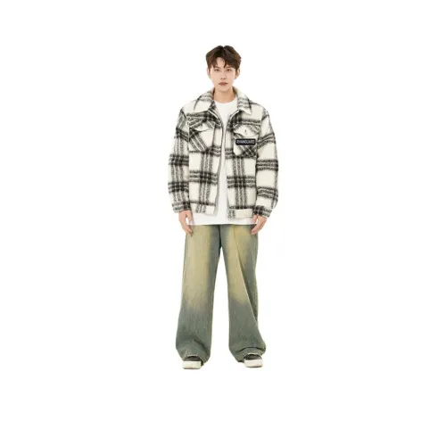 RVANGUARD Черный Белый Клетка Унисекс Пуховики