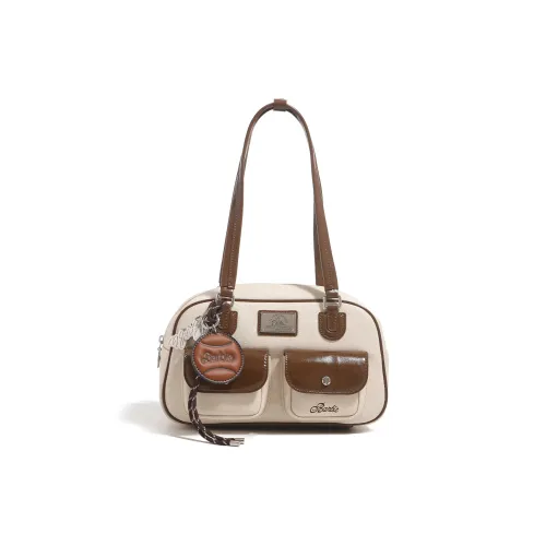 Барби Синтетическая кожа Сумка через плечо Стандартная Женская Бежевая