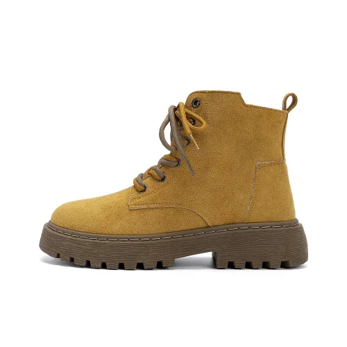 HUANQIU 10,5 см Мартин Ботинок 4 см Женский Желтый