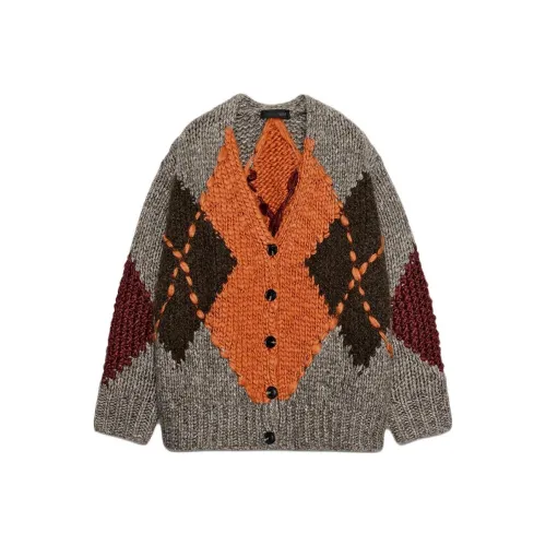 ZARA Темно-серый коричневый женский трикотаж