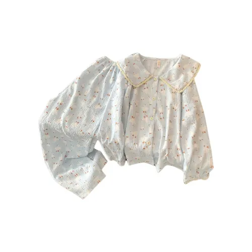 HANQIANNUO Весенний Осенний Пижама Женская Двухкомпонентный Комплект