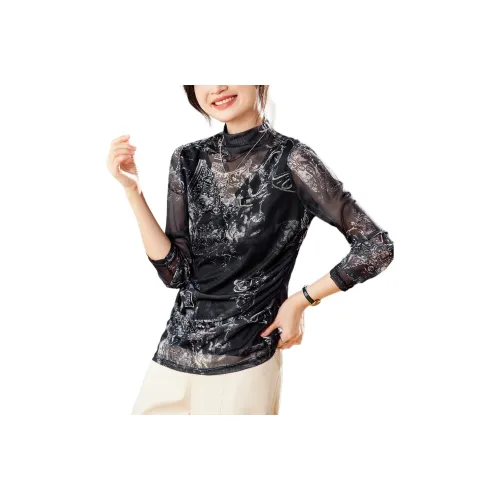 YPUT Черный Серый Женские T-рубашки