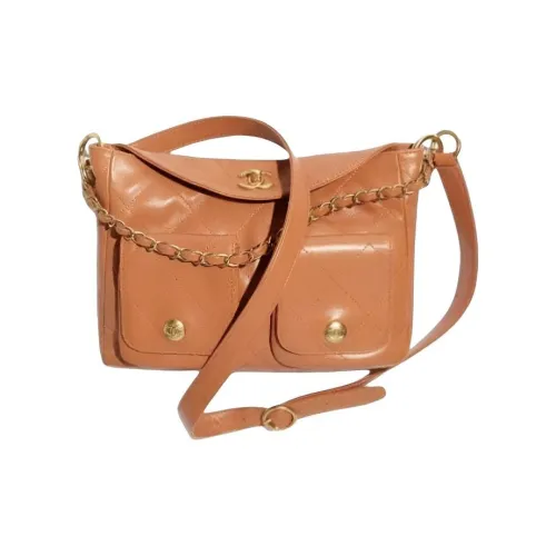 CHANEL Сумка через плечо из гладкой коровьей кожи маленькая женская коричневая