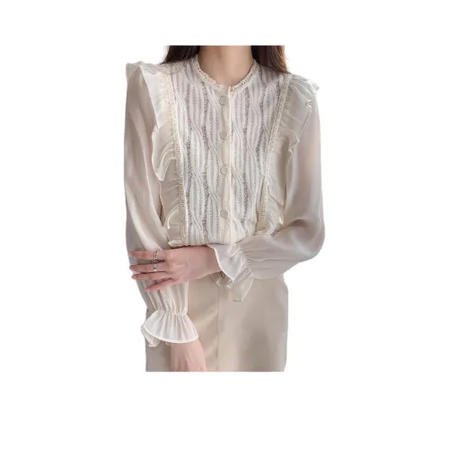 LANGQING Абрикос С подарками LANGQING Бренд Значок Женские Рубашки