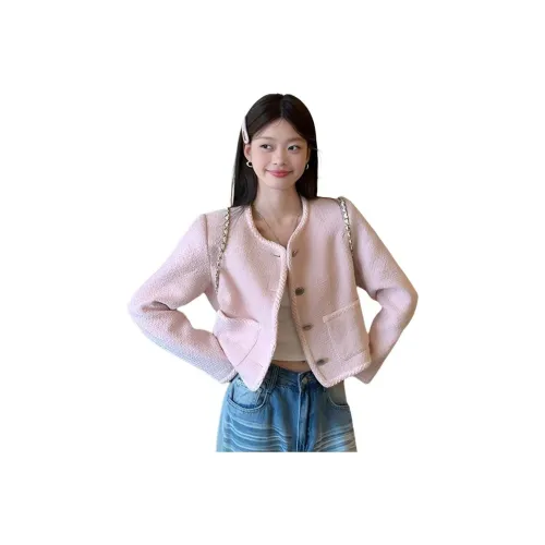 Dippanis Розовый Женский Короткий Пальто