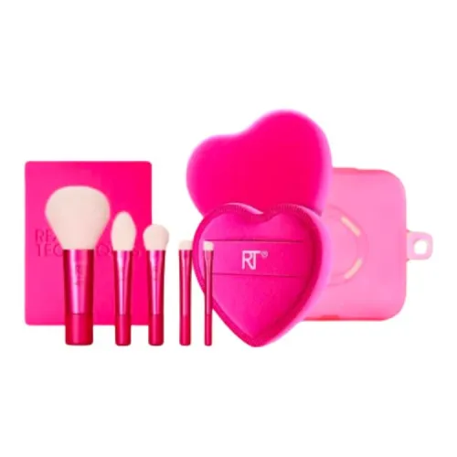 Real Techniques Сердце Розовый Кисть для макияжа Хранение Коробка Набор инструментов Легко используется Девять предметов Набор