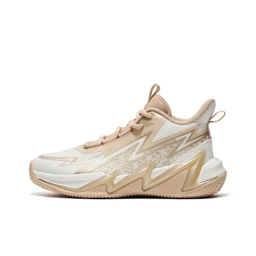 361°KIDS Баскетбольные кроссовки Low Топ Перьевой белый Шампанское золото Школьный возраст