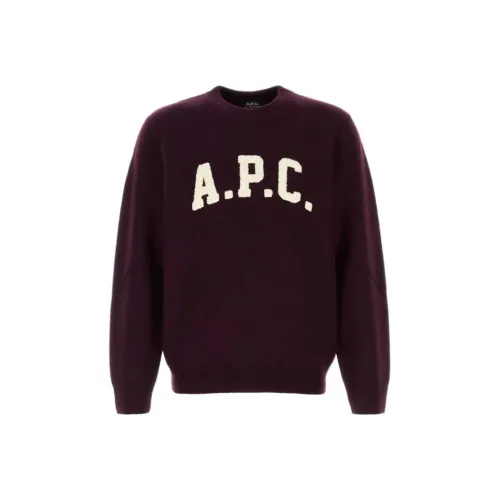 A.P.C Plum Men's Sweaters A.P.C Сливовые Мужские Свитера