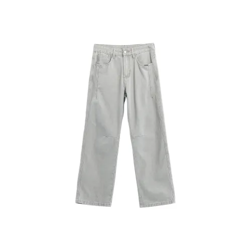 ENTONG Светло-серый Унисекс Джинсы