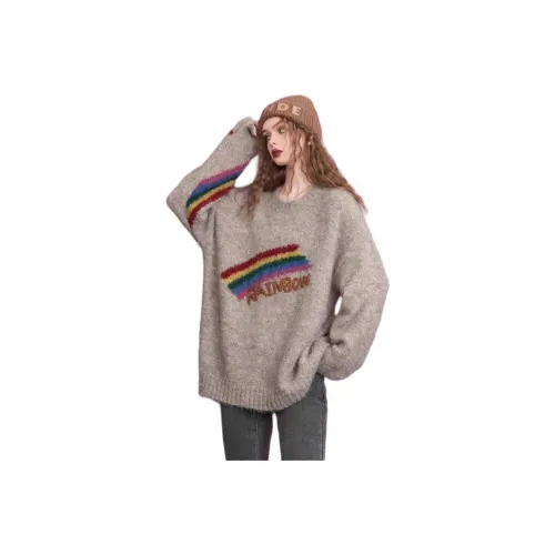 XIANSINIAO Овсяный Серый [Дизайн Feel] Женский Трикотаж