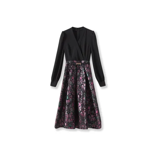 MH Черные Женские Длинные Платья с Длинными Рукавами