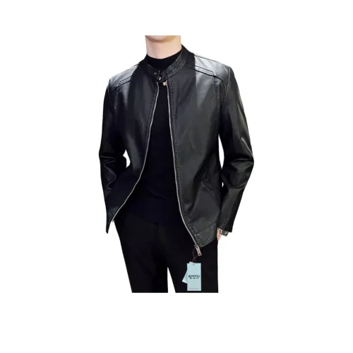 EMINU Черные Мужские Кожаные Куртки