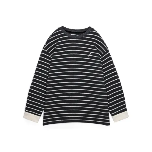 YEK Серый Белый Полосы Унисекс T-Рубашки