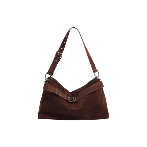 NOMK Замша Сумка на плечо Женская Кофейного цвета