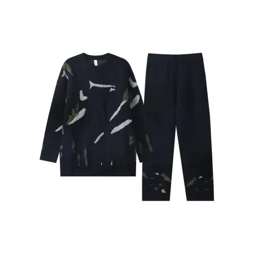 X QINGE Черный мужской комплект пижам