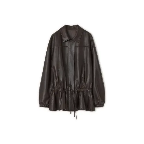 LETTRANS Темно-коричневые женские кожаные куртки