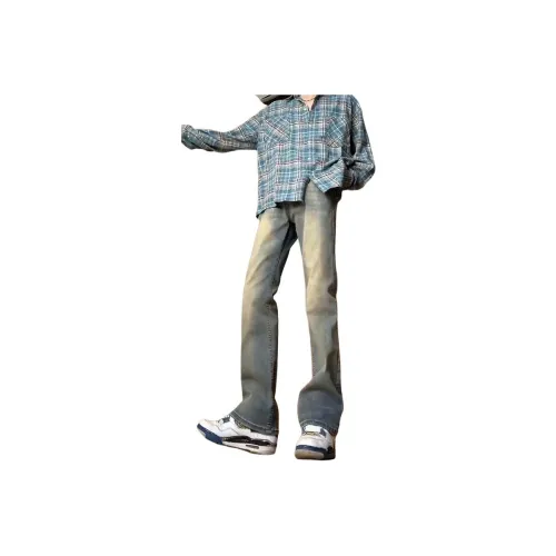 PWUE Винтажные синие унисекс джинсы