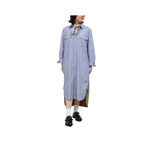 NIGEL CABOURN D01W TUNIC Платье-рубашка Длинное с длинными рукавами Платье Женское