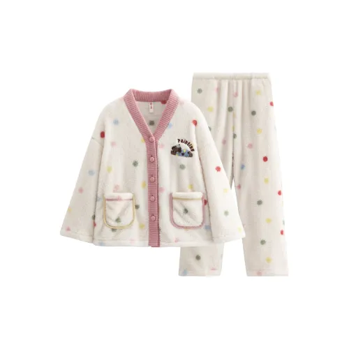 FENTENG FX26940608 Экрю Женские Пижамные Комплекты