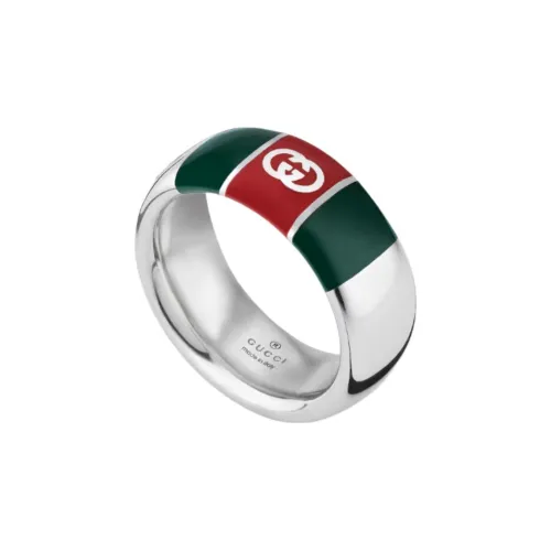 GUCCI 925 Серебро Кольца Мужские Зеленый Красный Серебряный