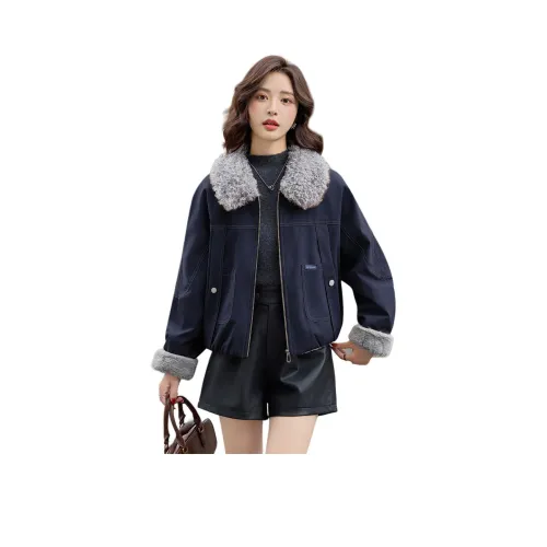 MJ Осеннее Зимнее Укороченное Пальто Женское