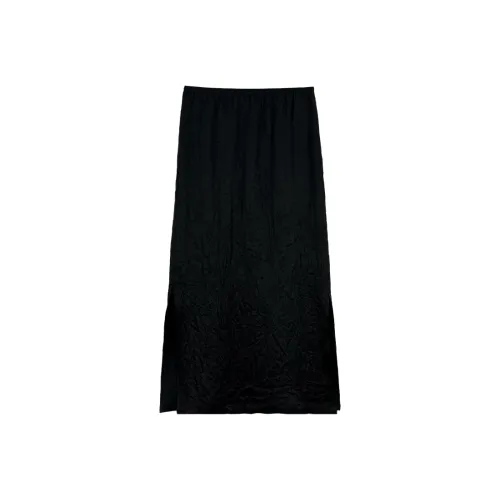 GZQJ Черный Женские Повседневные Длинные Юбки