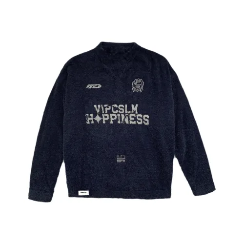 DOUBLE FISH Темно-синий синий унисекс свитеры