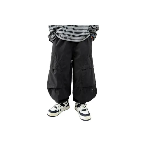 ЮЙЧЖАОЛИНЬ Маленькие буквы Рабочий стиль Брюки Черный Kids Карго Брюки