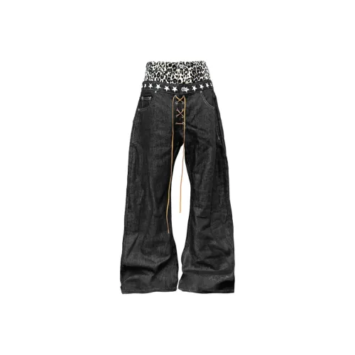 W7H1 Черный Унисекс Джинсы