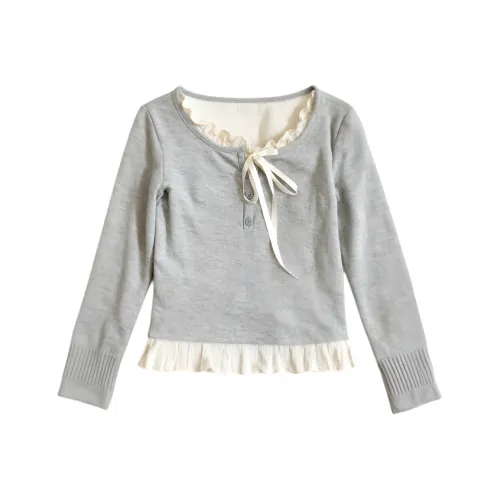 IUNOP Длинный рукав Т-рубашка Женская