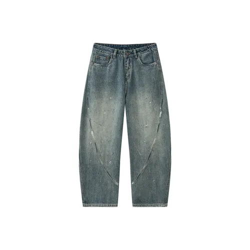 Miniso Аэрозольная покраска Винтажный синий Мужские Джинсы