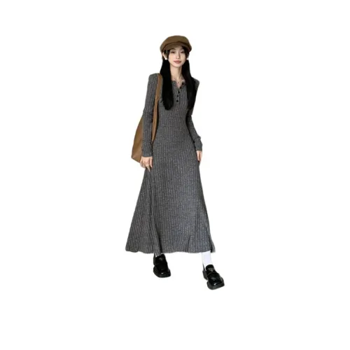 VINMUK Длинное платье с длинными рукавами женское