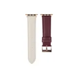 Красный и бежевый квадратный ремешок с пряжкой, натуральная кожа