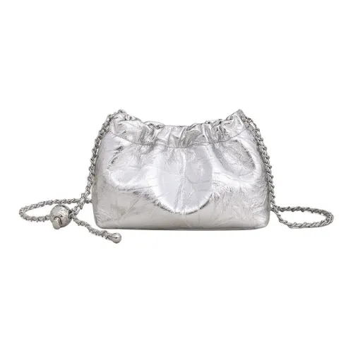 MILLIE'S Корова Кожа с Синтетической Кожей Подмышка Сумка через плечо Стандартная Женская Серебряный Экрю