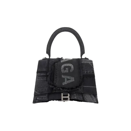 Balenciaga HOURGLASS Сумка через плечо из коровьей кожи женская черная радужная