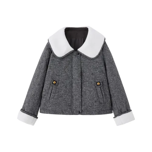 MJ Осеннее Зимнее Укороченное Пальто Женское