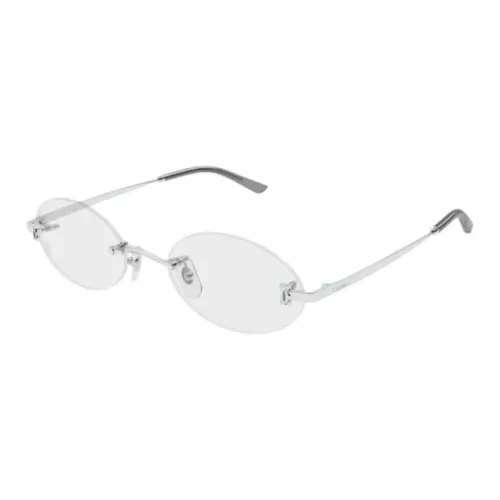 Cartier Металл Овал Optical Очки Женские Серебряные