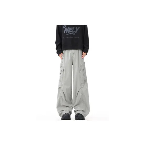 BAOMIKA Light Gray Unisex Casual Pants BAOMIKA Светло-серые унисекс повседневные штаны