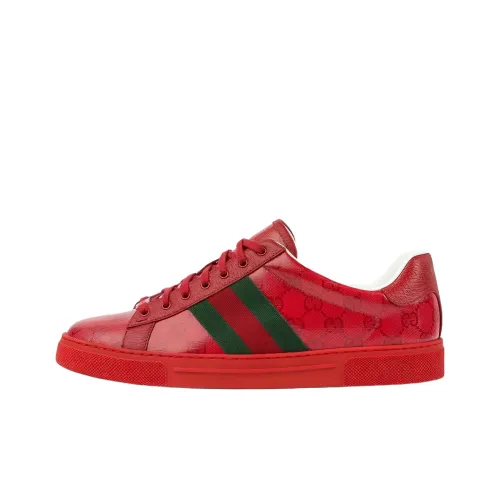 GUCCI Ace Low Топ Скейтборд Кроссовки Мужские Красные