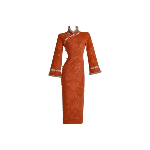 COVT Длинное платье с длинными рукавами женское