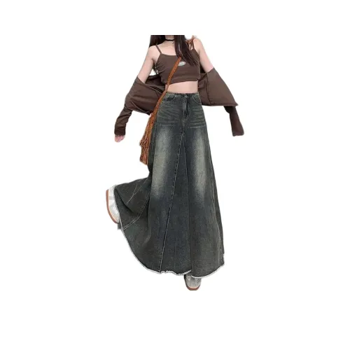 SRCG Женские джинсовые длинные юбки