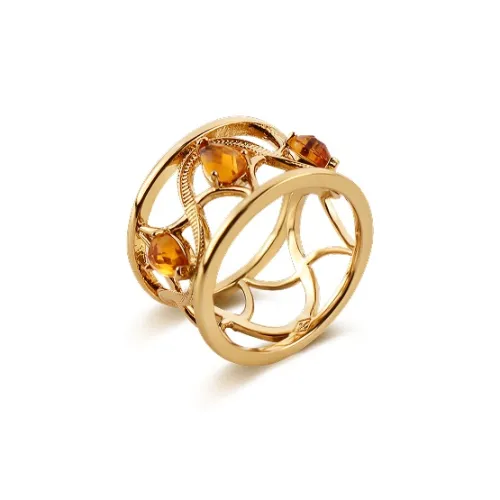 Retro Chic Brass Gold Plated Инкрустированный Цветная глазурь Подсолнух Кольцо Женские