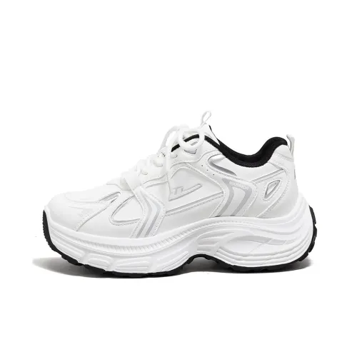 Warrior визуально увеличивает рост устойчивый к истиранию легкий противоскользящий низкий топ толстая подошва кроссовки для бега Женские Белый Серебряный